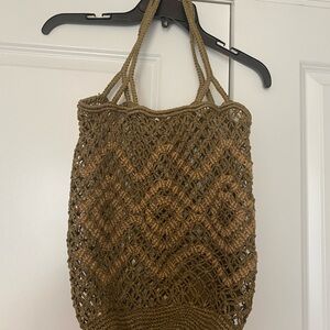 Tan Geometric Pattern Tote Bag for Casual Outings